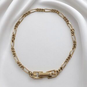 Vintage Gold-Tone Figaro Bracelet GG Clasp